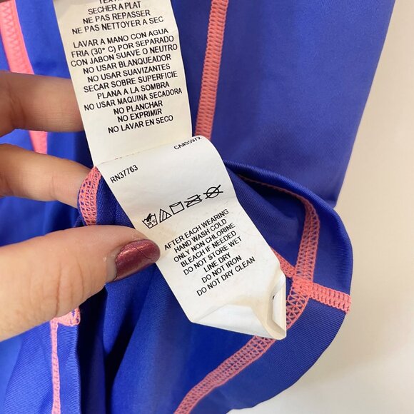 Nike Blue Short Sleeve Full Zip Hydro Rash Guard Top S Women’s Activewear - Picture 6 of 10